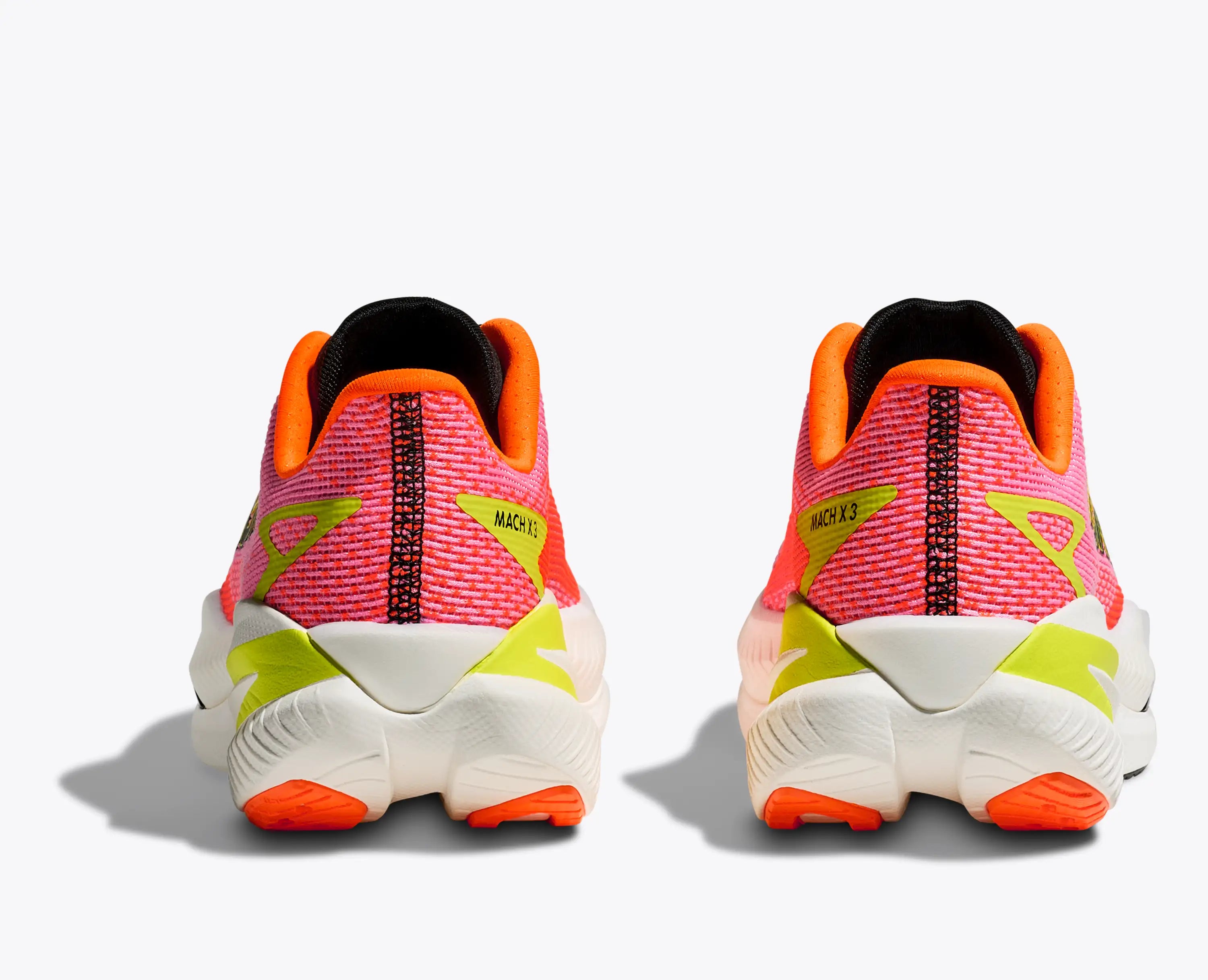 Hoka Women'S Mach X 3 Neon Rose Neon Tangerine