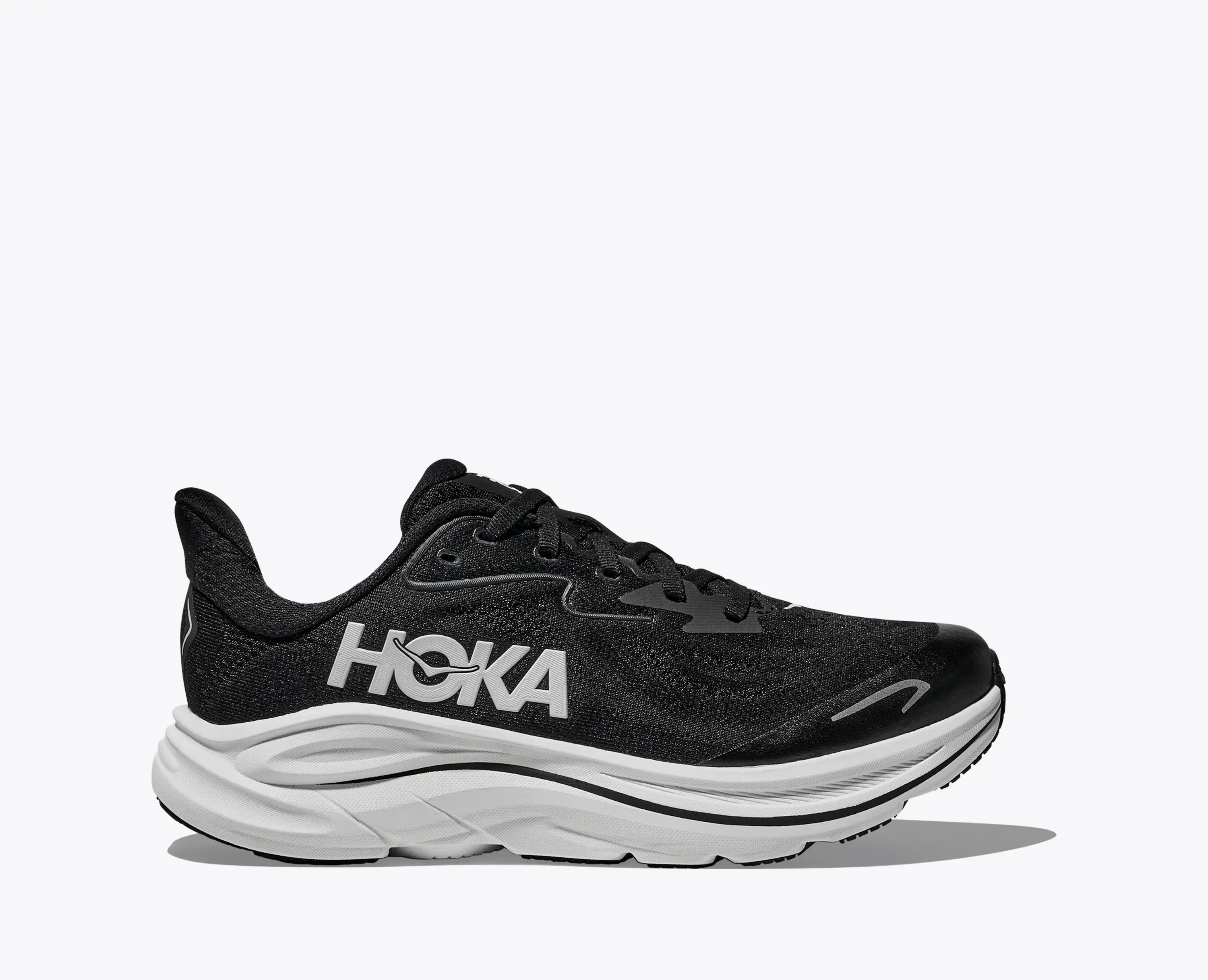 Hoka Big Kids Clifton 10 Black White