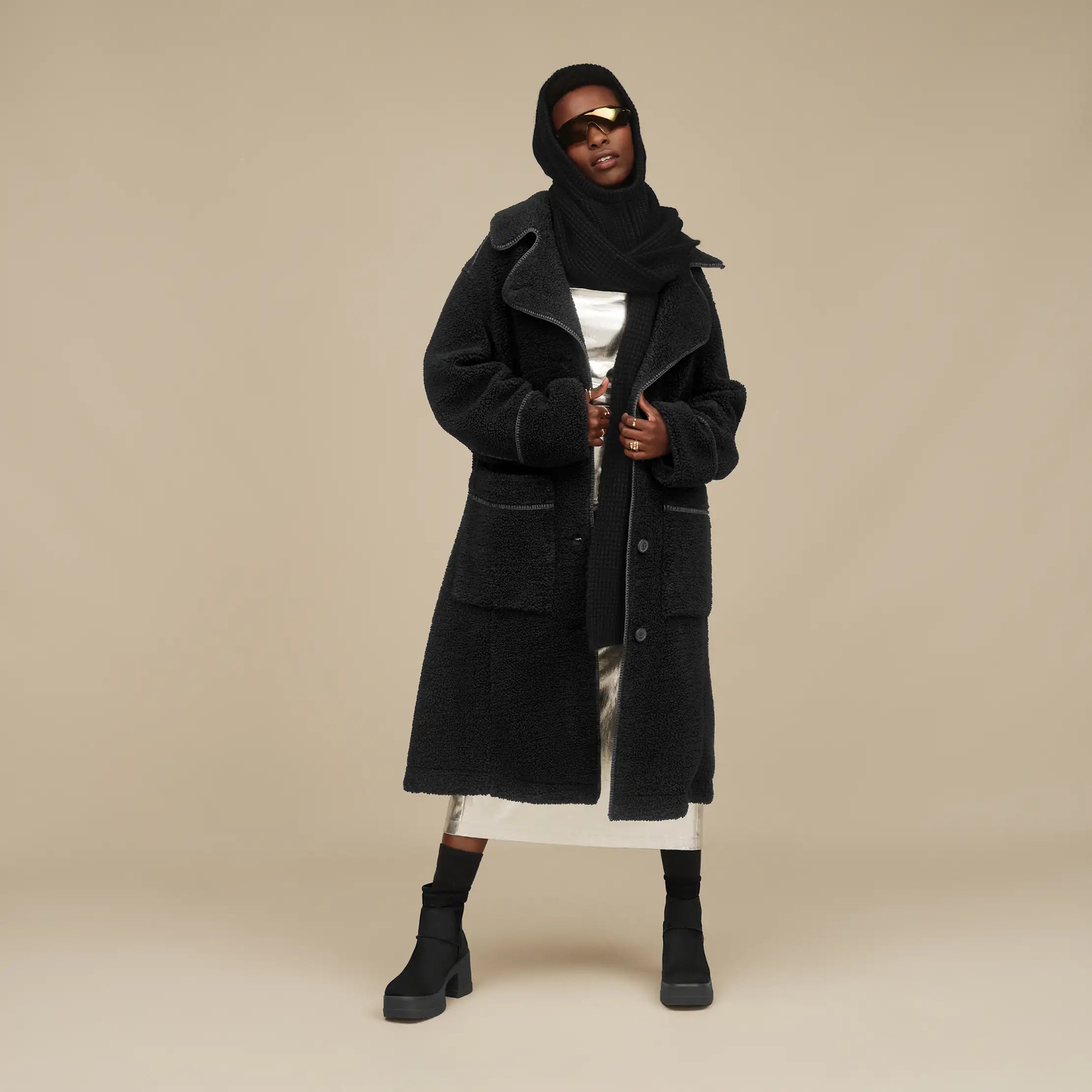 Ugg Sema Uggfluff Coat Black