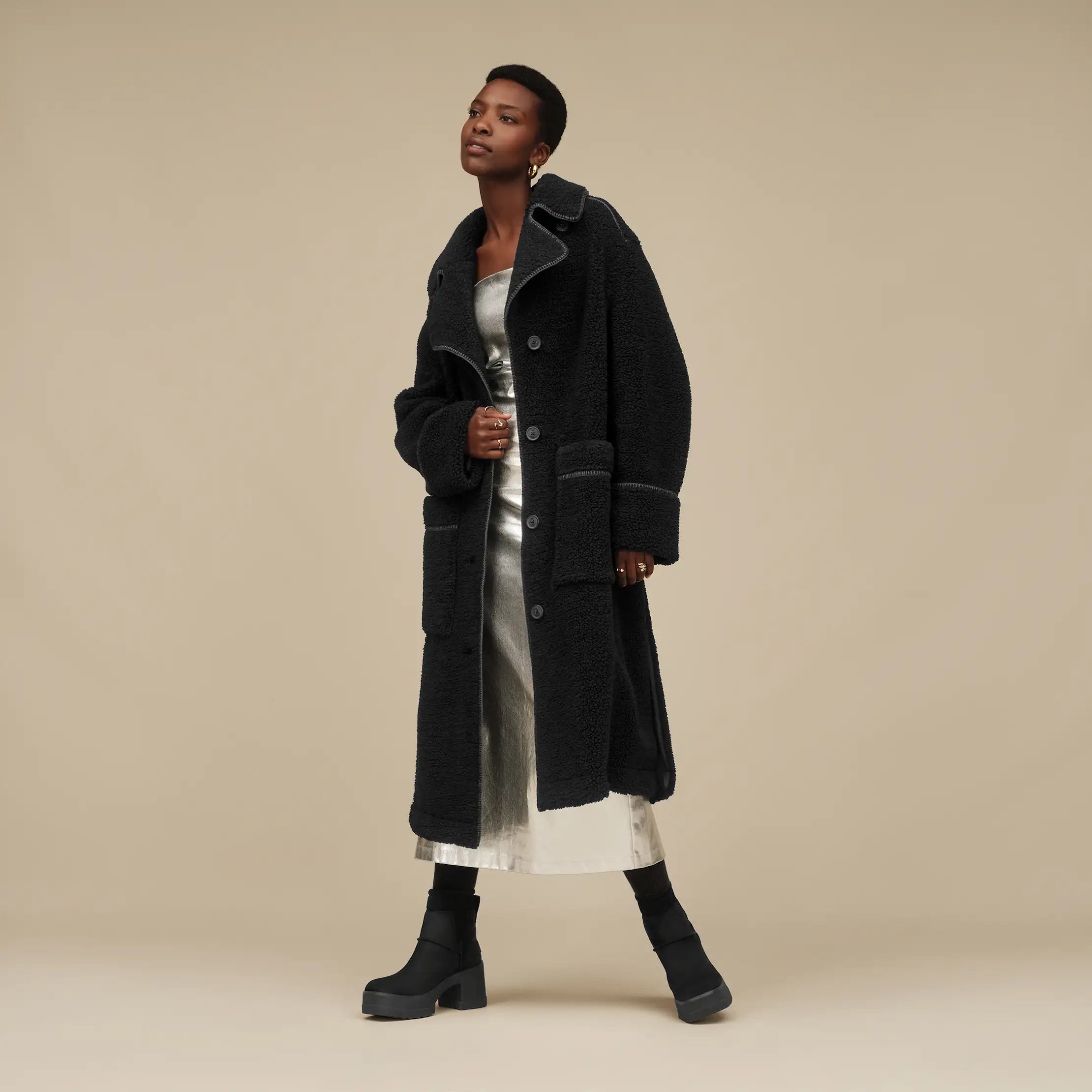 Ugg Sema Uggfluff Coat Black
