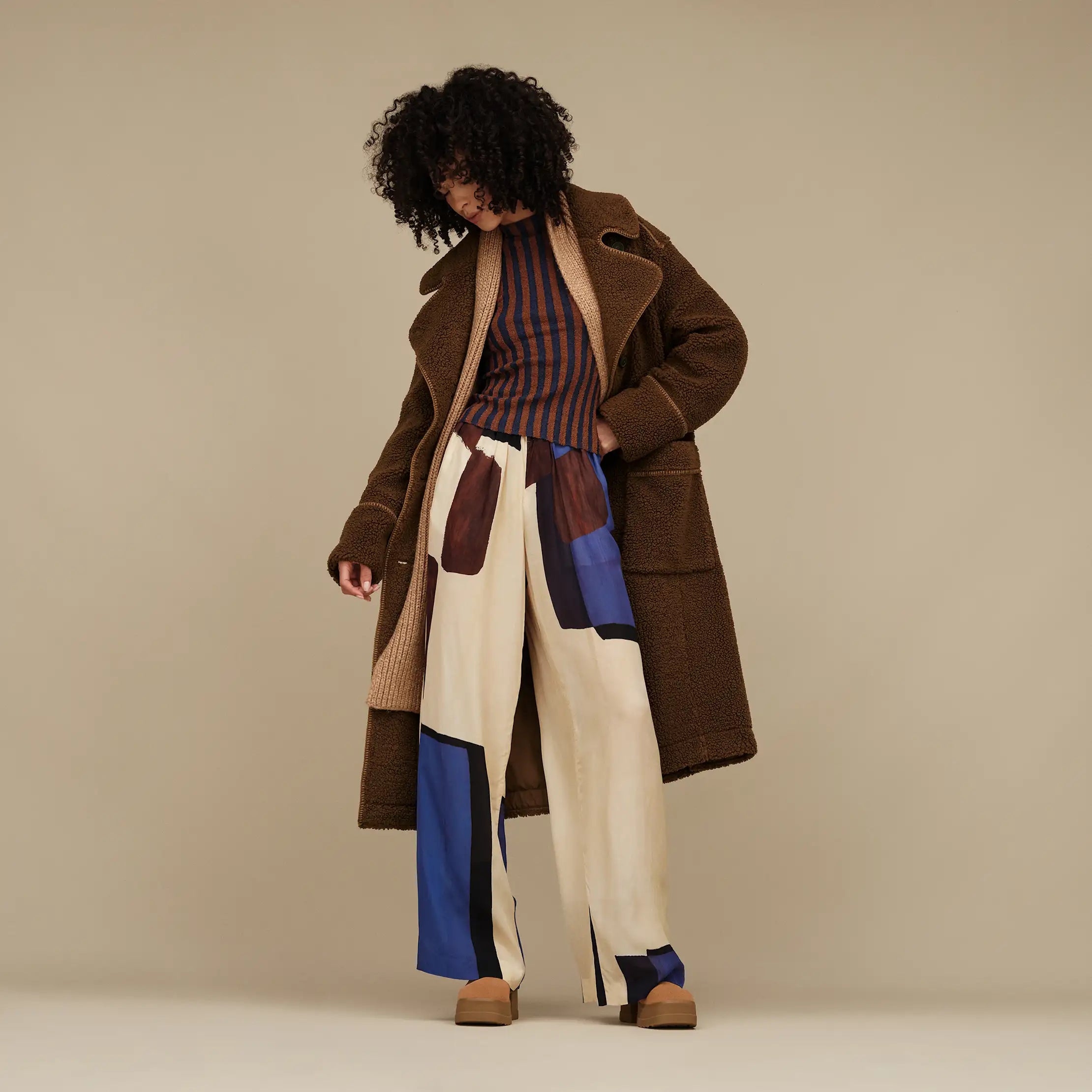 Ugg Sema Uggfluff Coat Deep Nutmeg