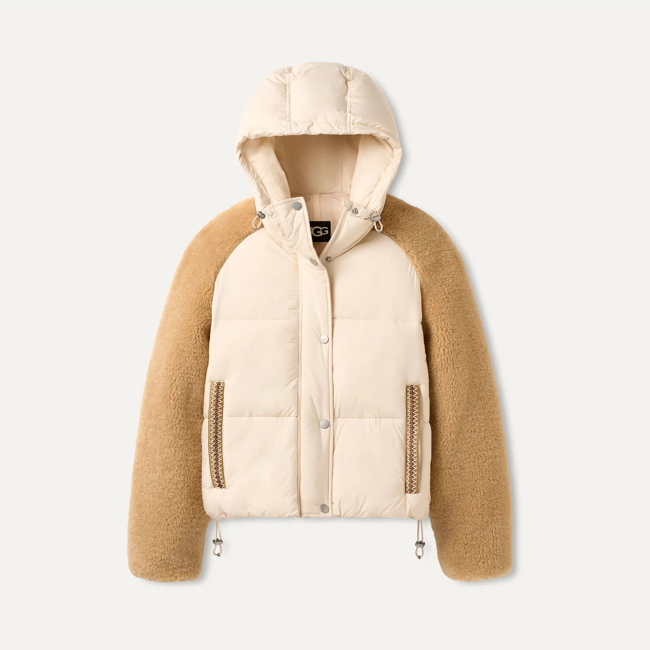 Ugg Mykah Uggbraid Puffer Jacket Cream / Sand
