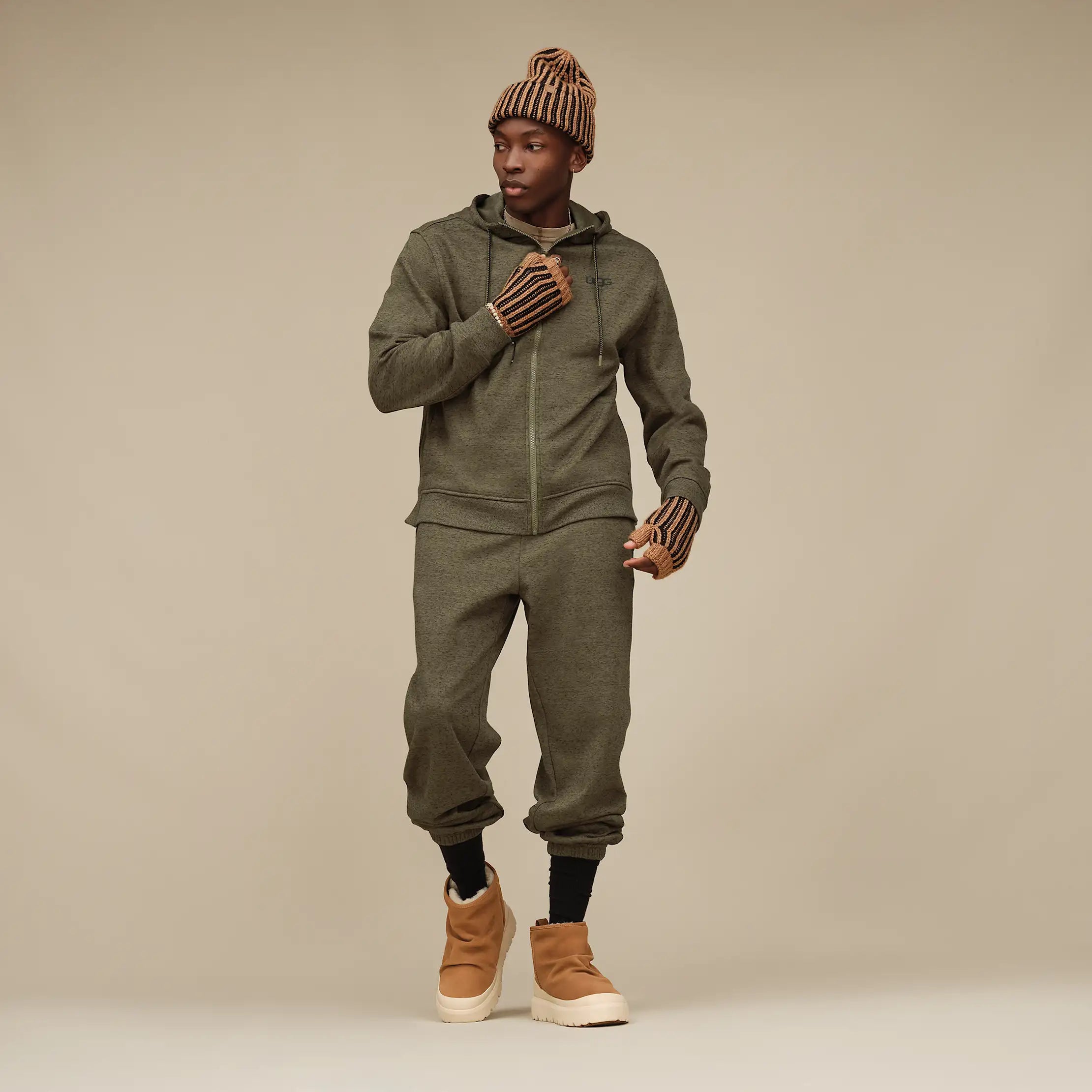 Ugg Shiloh Full Zip Hoodie Burnt Olive Heather