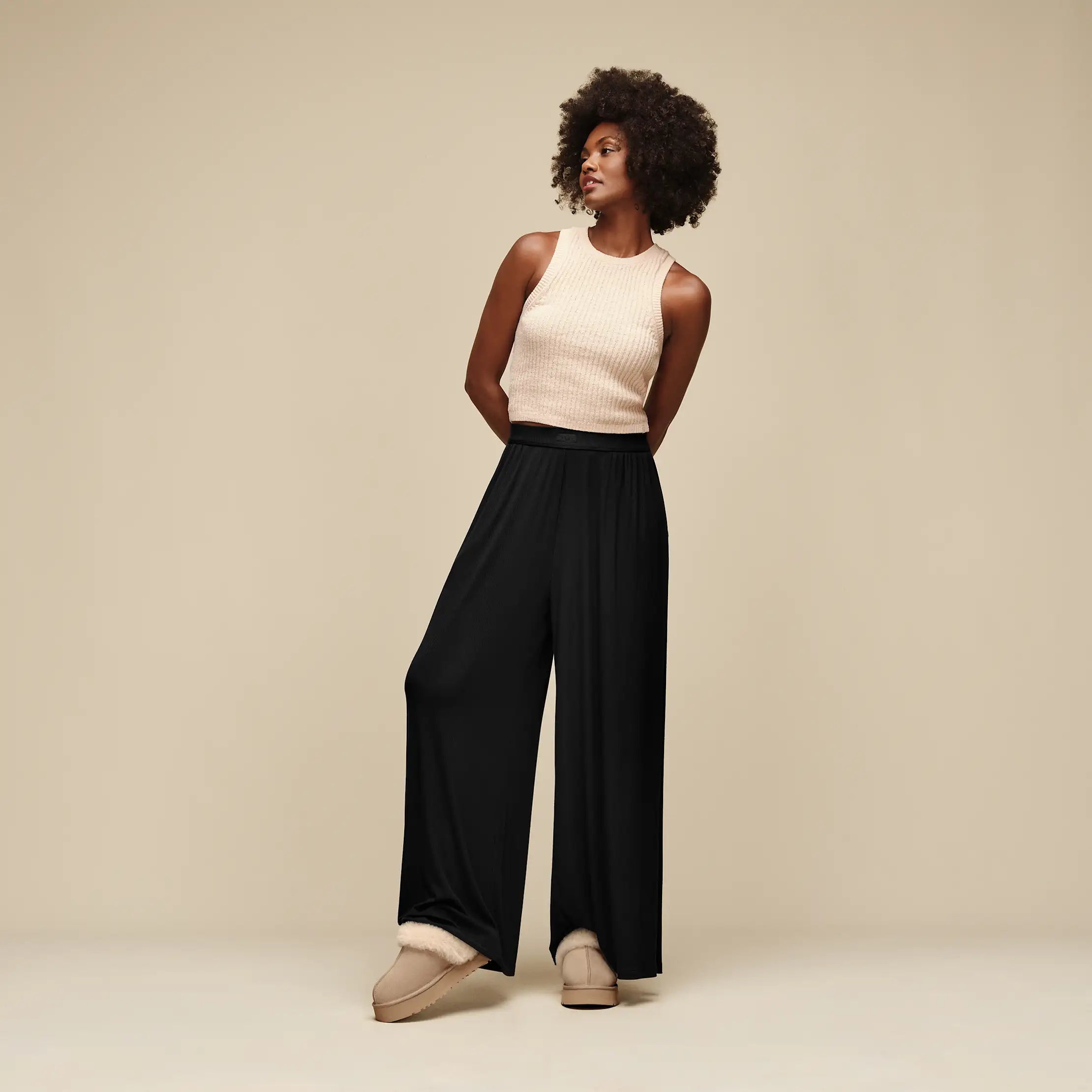 Ugg Imogen Wide Leg Pant Rib Black
