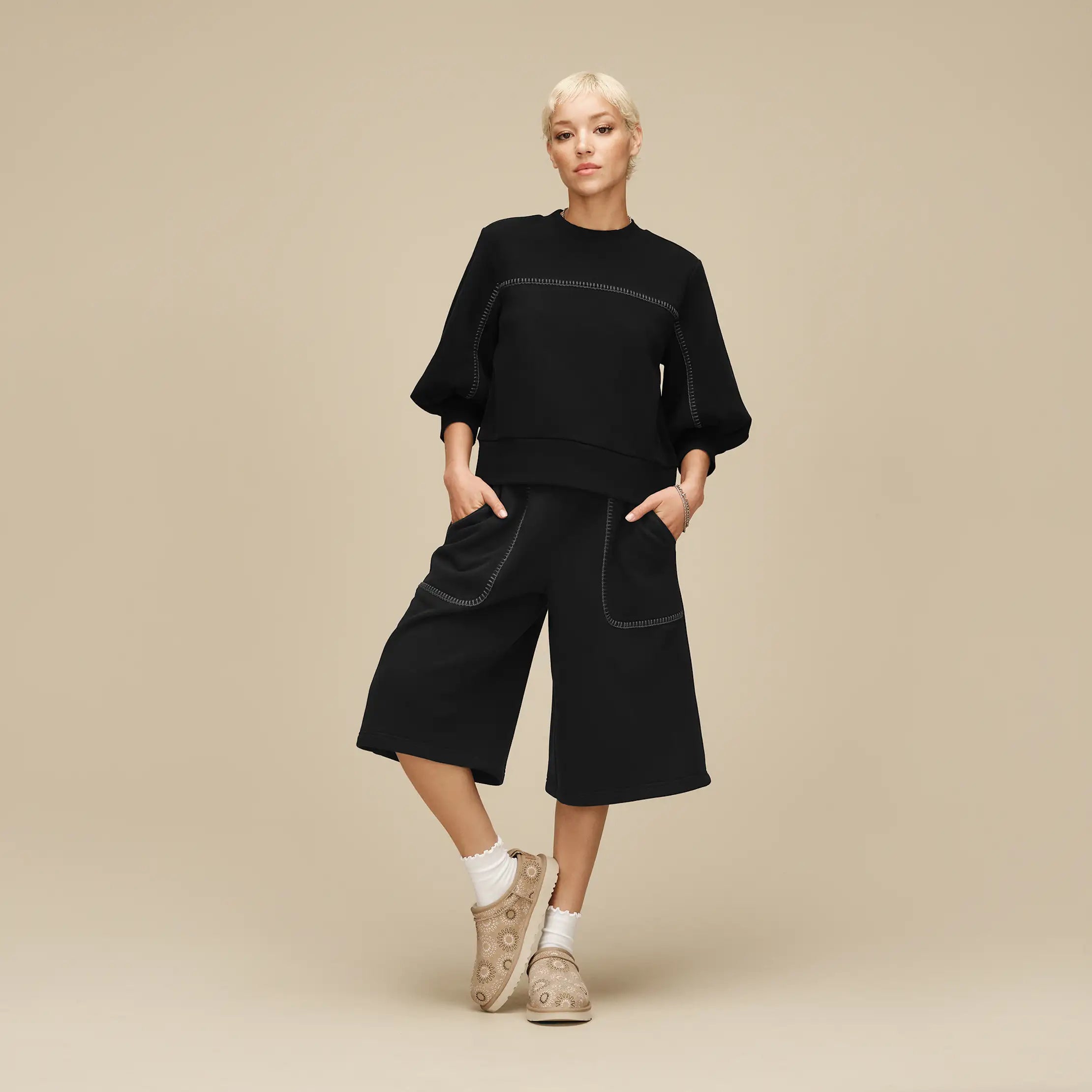 Ugg Classic Puff Sleeve Top Black