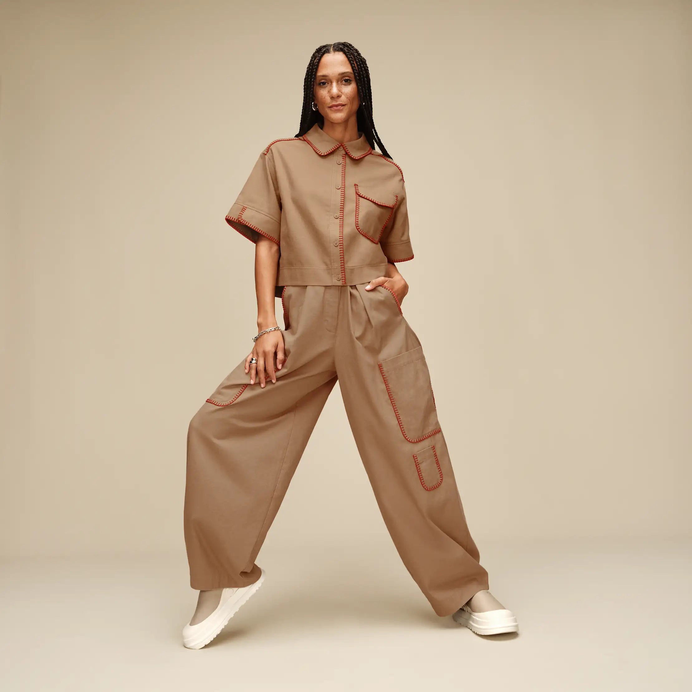 Ugg Nathalia Ss Button Up Top Sand
