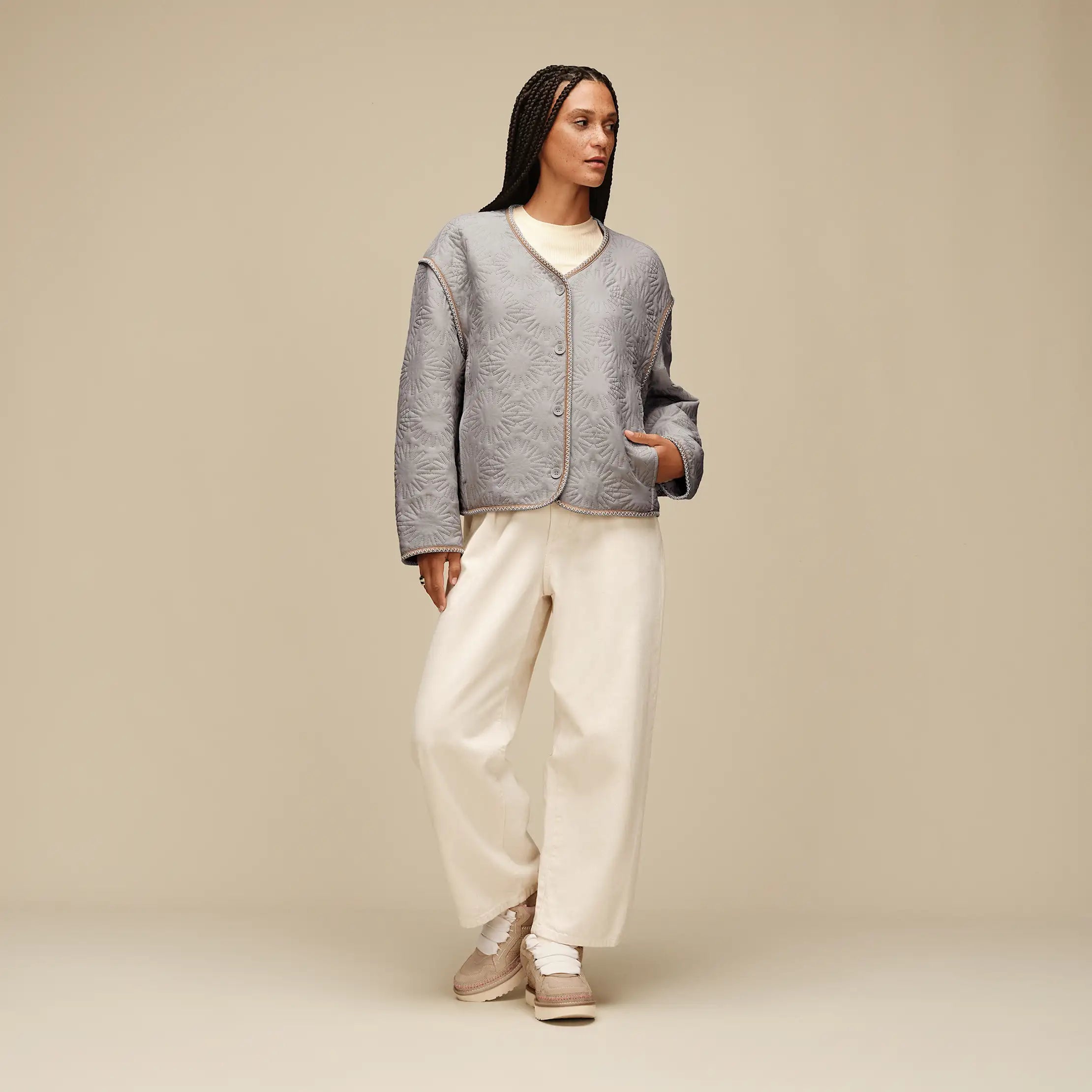 Ugg Sun Quilted Jacket Light Grey
