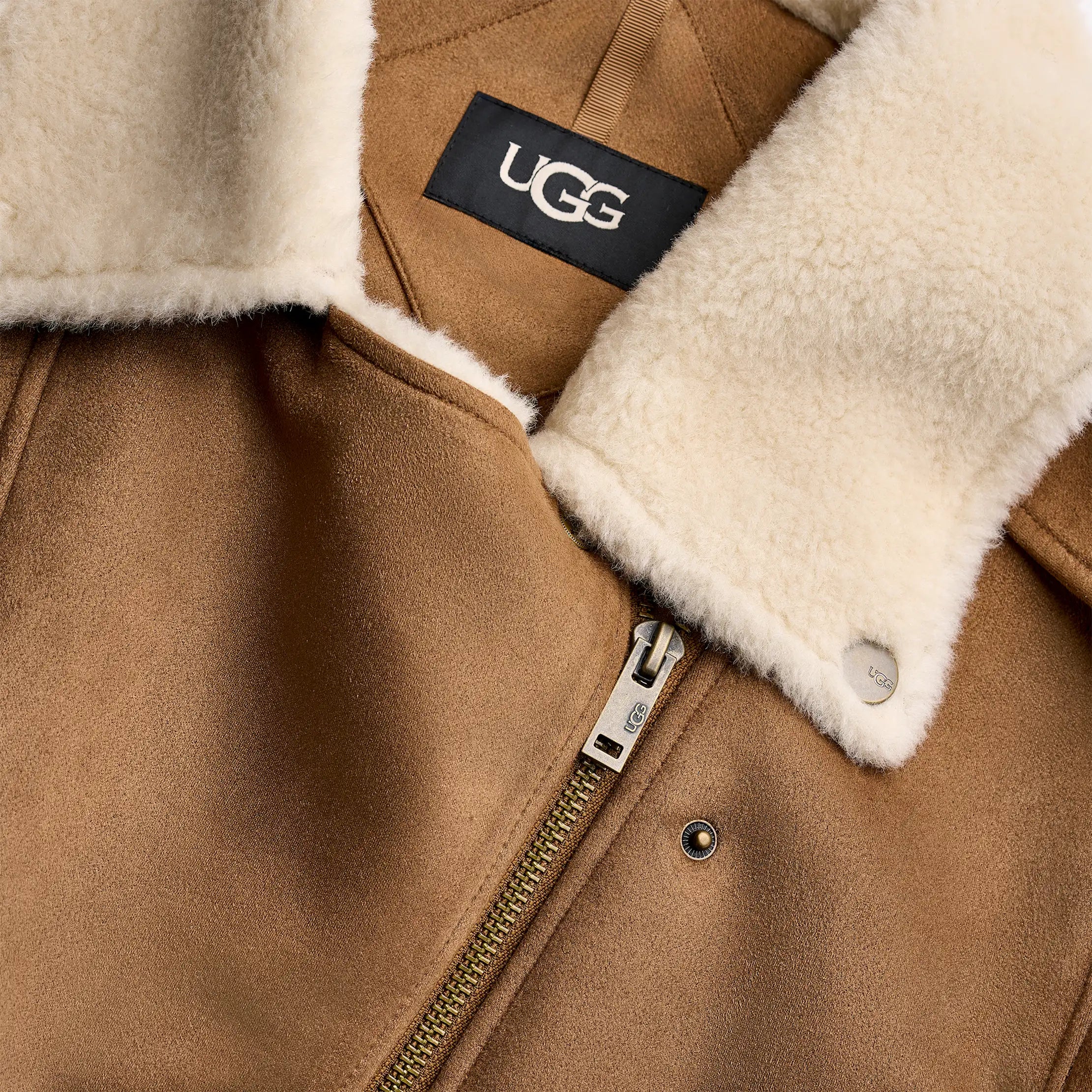 Ugg Finnian Luxefluff Moto Jacket Chestnut