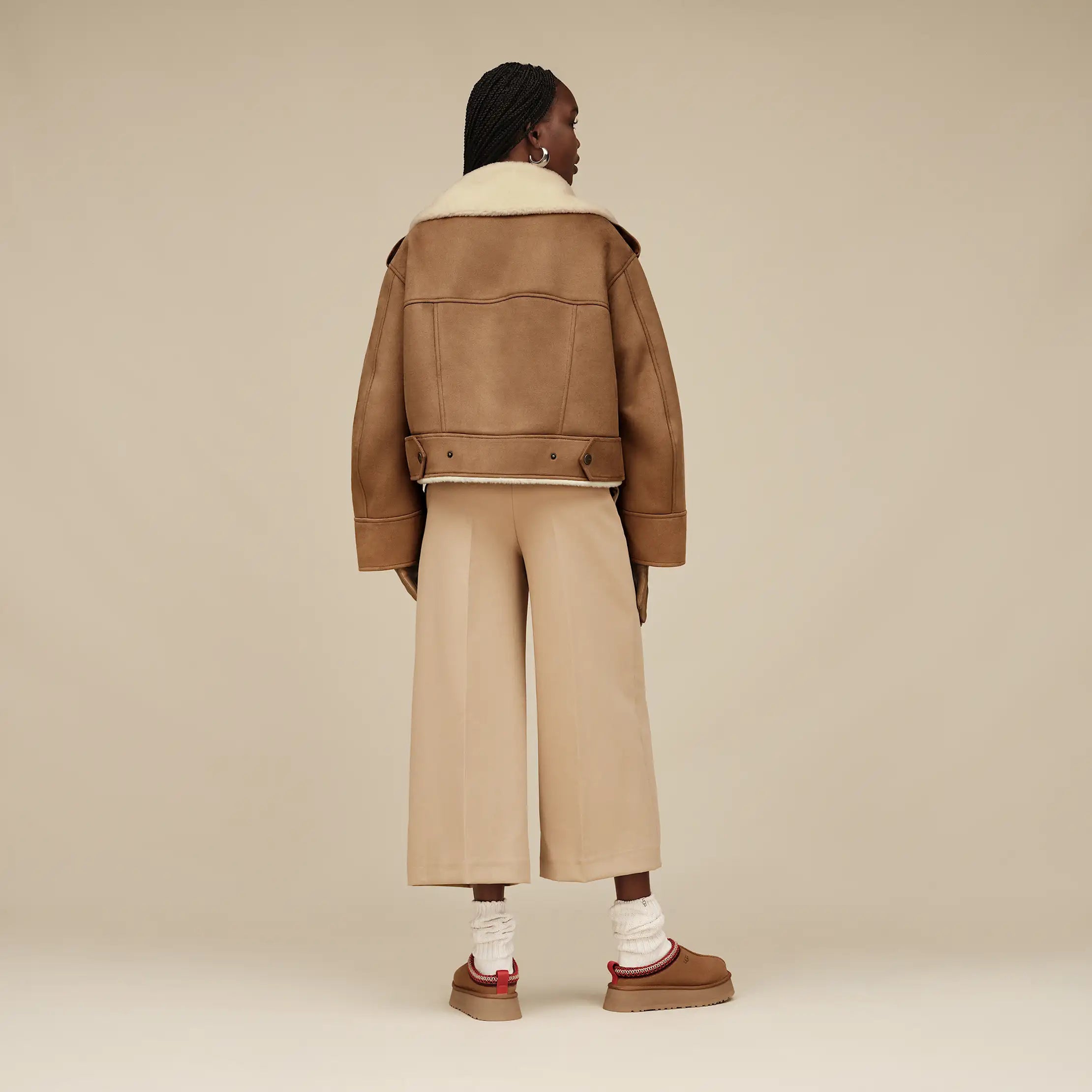 Ugg Finnian Luxefluff Moto Jacket Chestnut