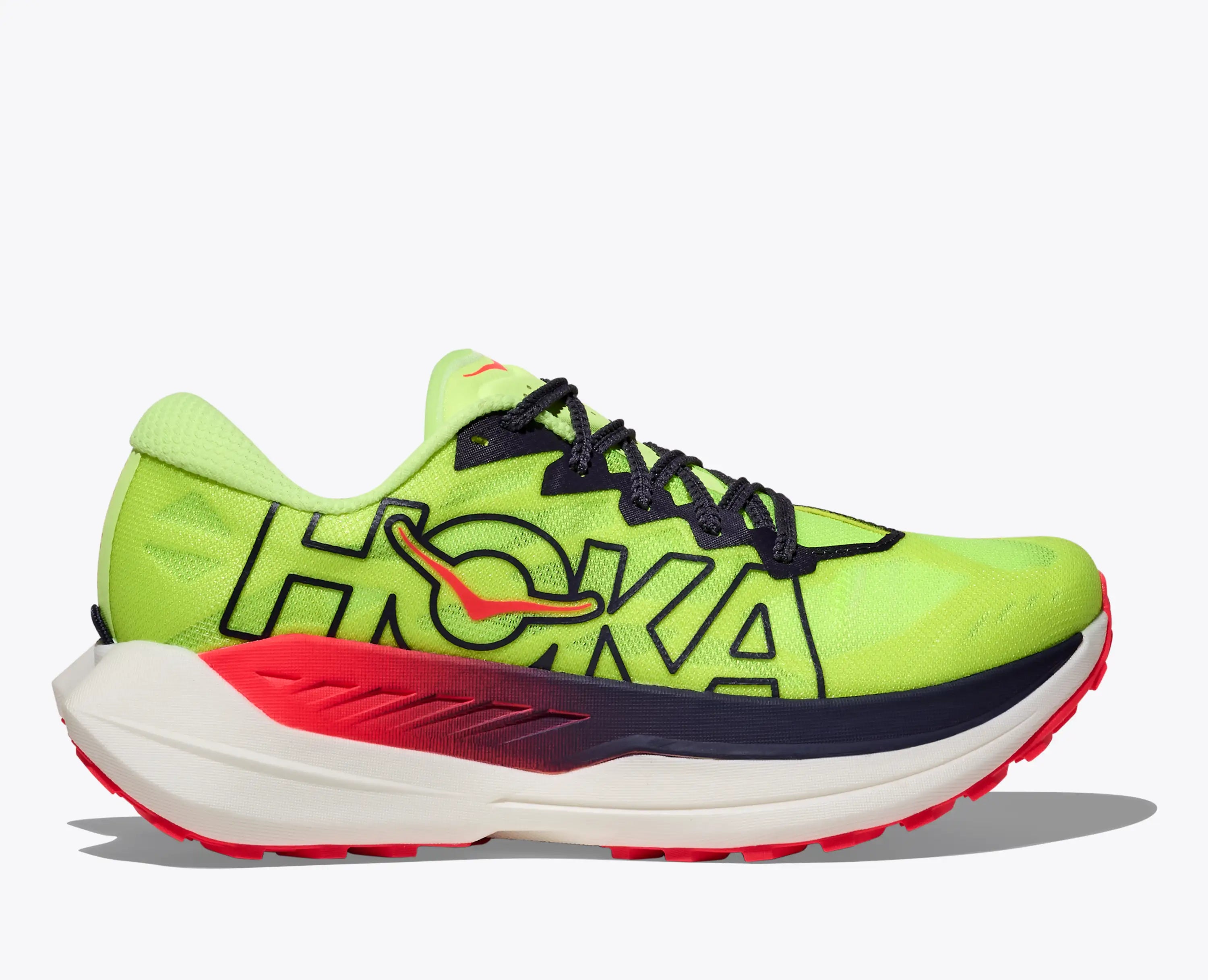 Hoka Women'S Rocket X Trail Neon Yuzu Neon Flame