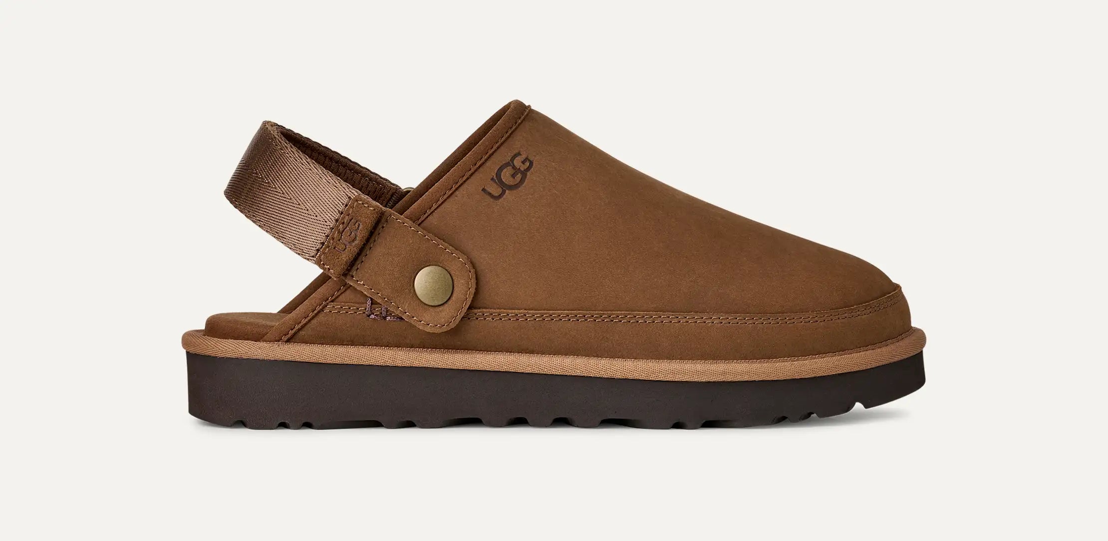 Ugg Goldencoast Clog Ii Nubuck Dark Chestnut
