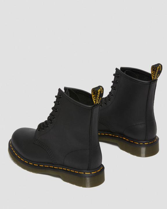 1460 Greasy Leather Lace Up Boots - Black - Mens