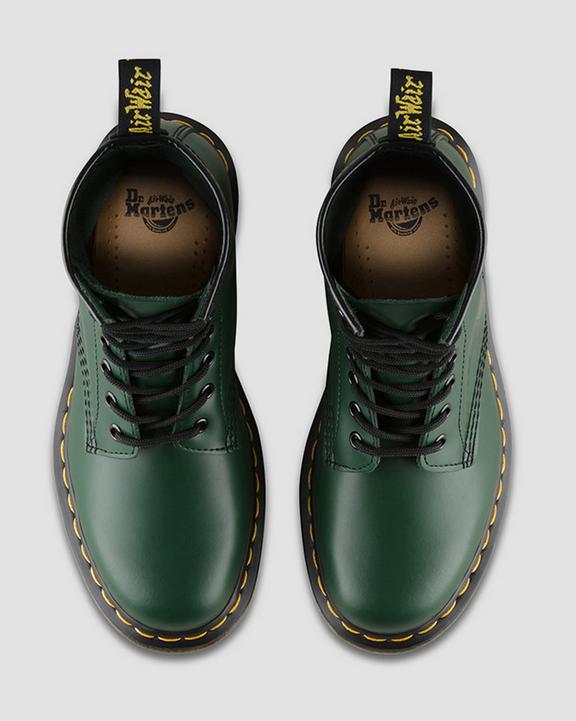 Dr Martens Smooth Leather Lace Up Boots - Green