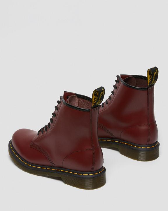 1460 Smooth Leather Lace Up Boots - Cherry Red - Mens