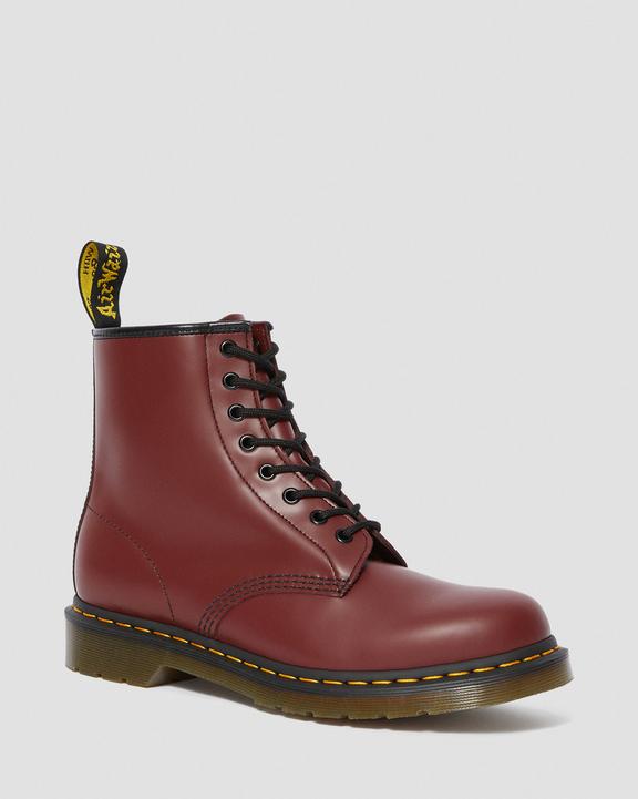 Dr Martens Smooth Leather Lace Up Boots - Cherry Red