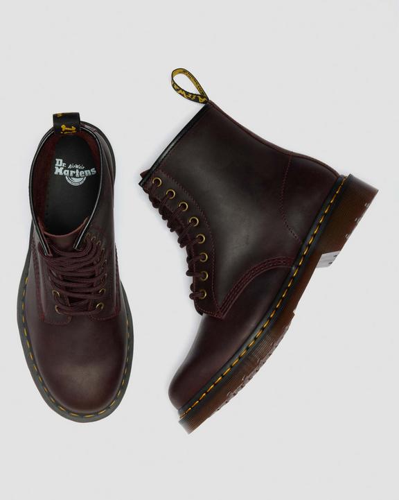 Dr Martens Crazy Horse Leather Boots - Cherry Red