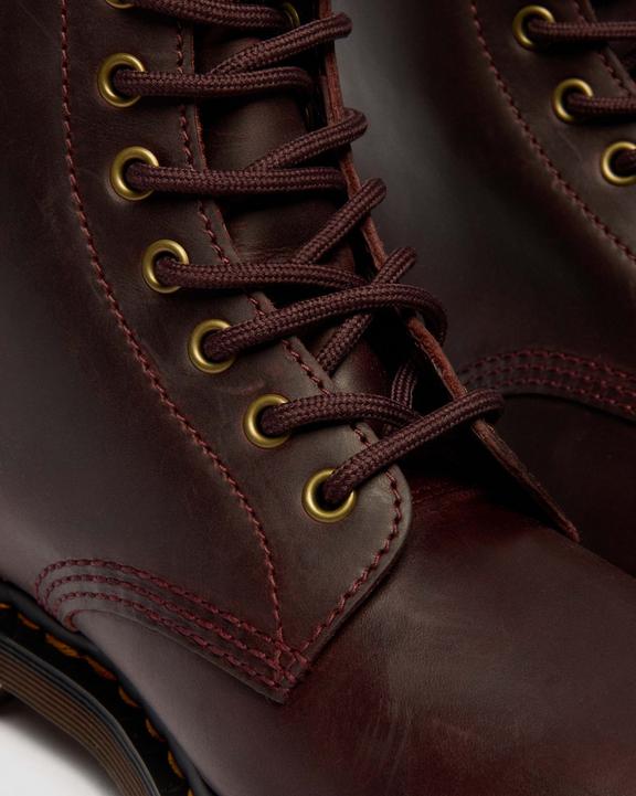 Dr Martens Crazy Horse Leather Boots - Cherry Red