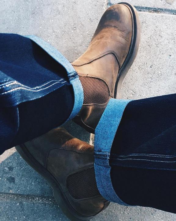 Dr Martens Crazy Horse Leather Chelsea Boots - Brown