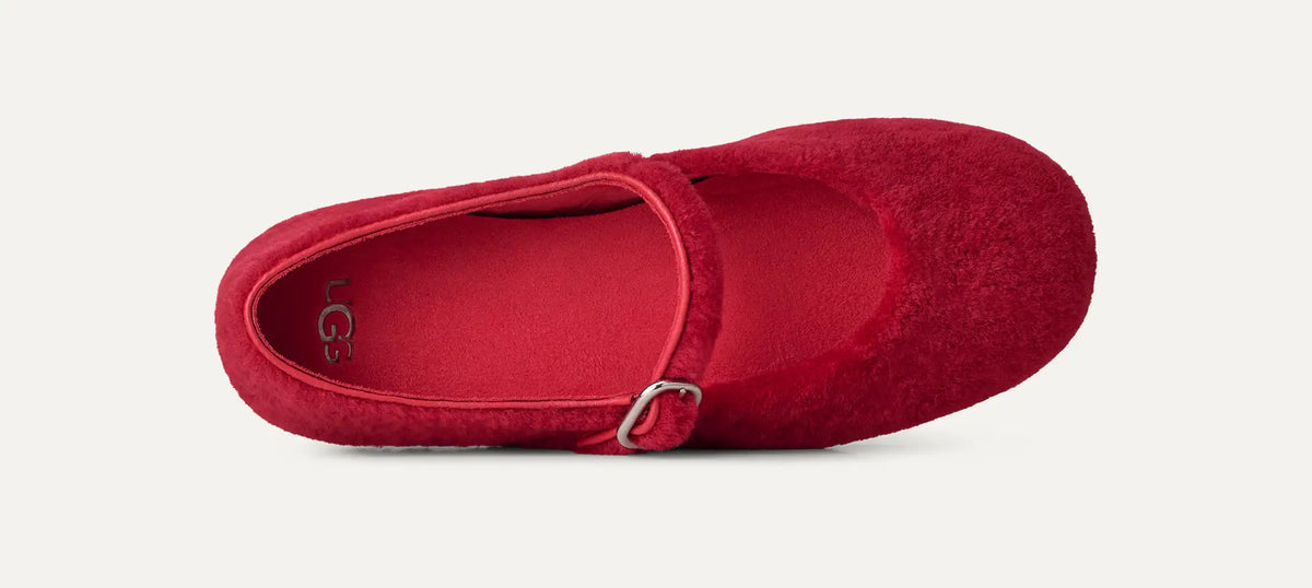 Ugg Quill Ballet Flat Red Ribbon