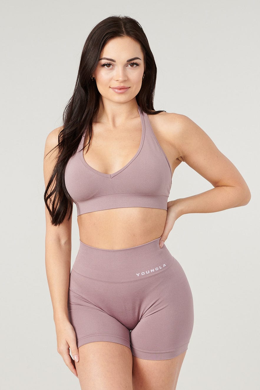 YoungLA W328 - Core Seamless Halter sports bra Crushed Mauve