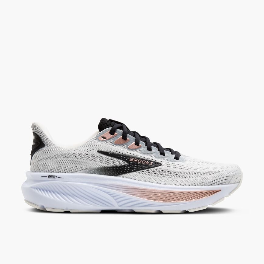 Brooks Ghost 17 White/Black/Rose Gold (Women's)
