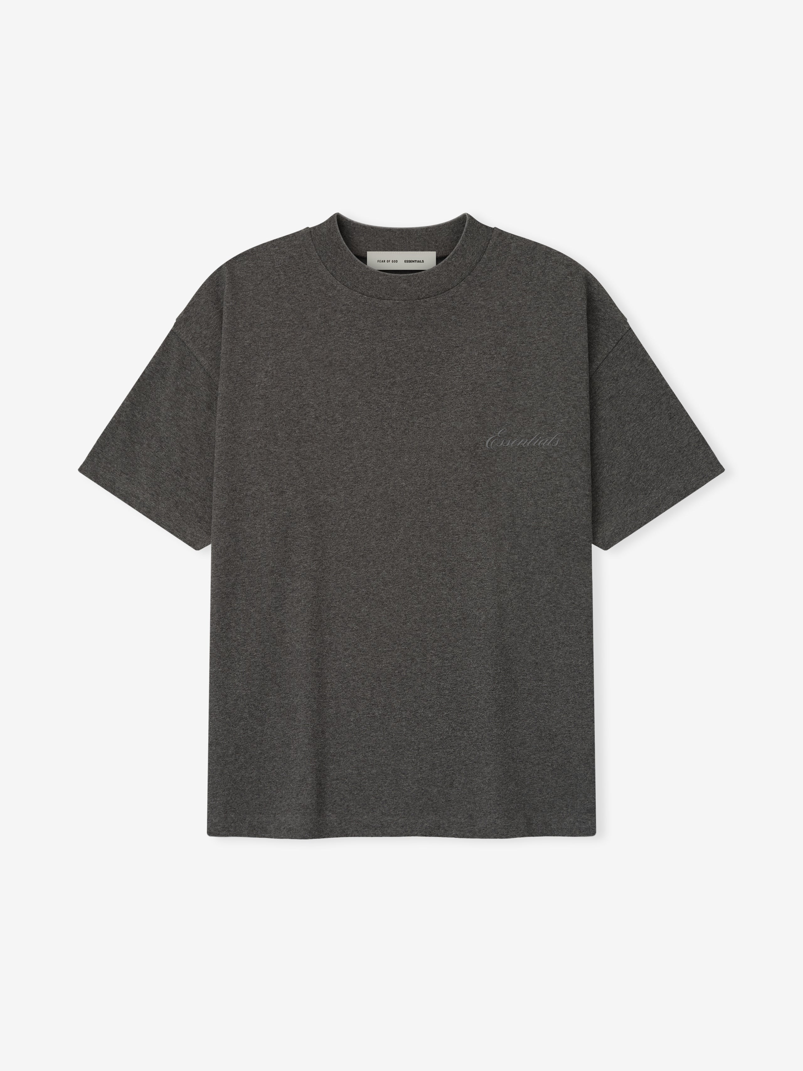 Essentials Embroidered Classic Short Sleeve Tee Charcoal Heather