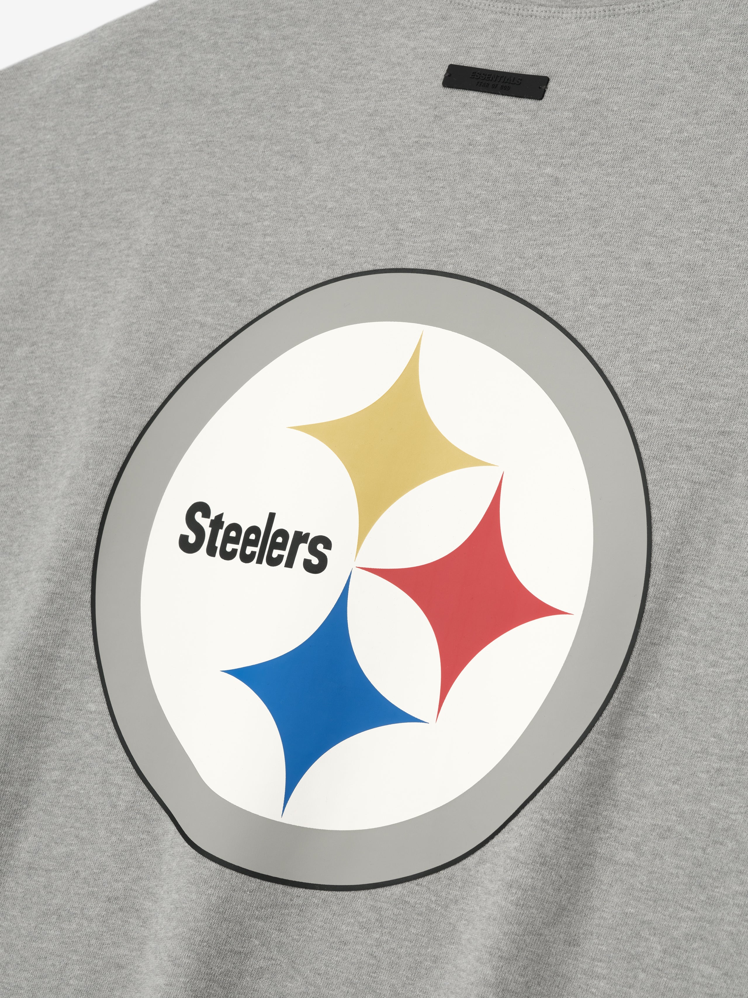 Essentials Steelers 90S 3/4 Sleeve Football Tee Concrete Heather