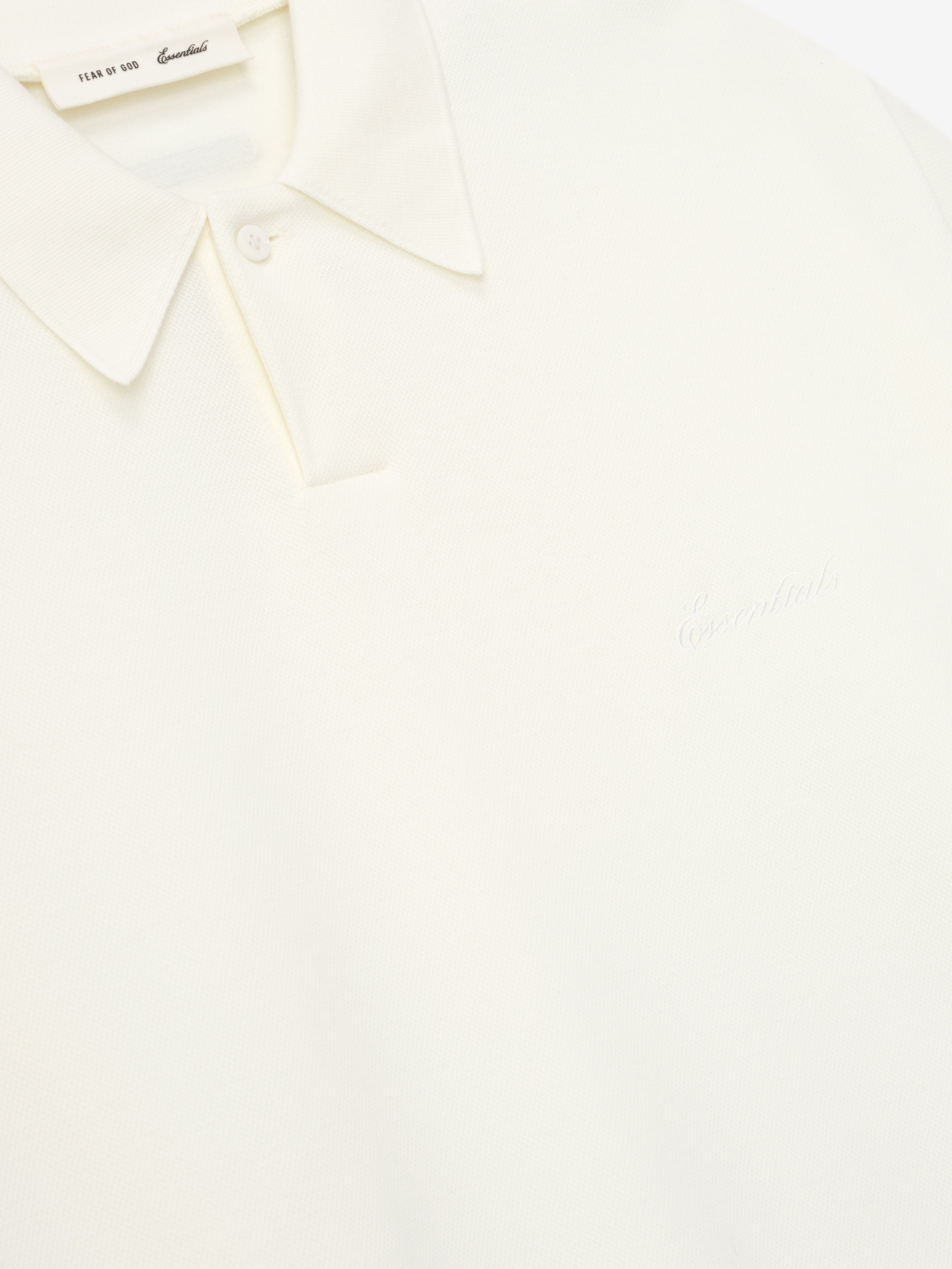 Essentials Pique Signature 90S Cropped Polo Ivory