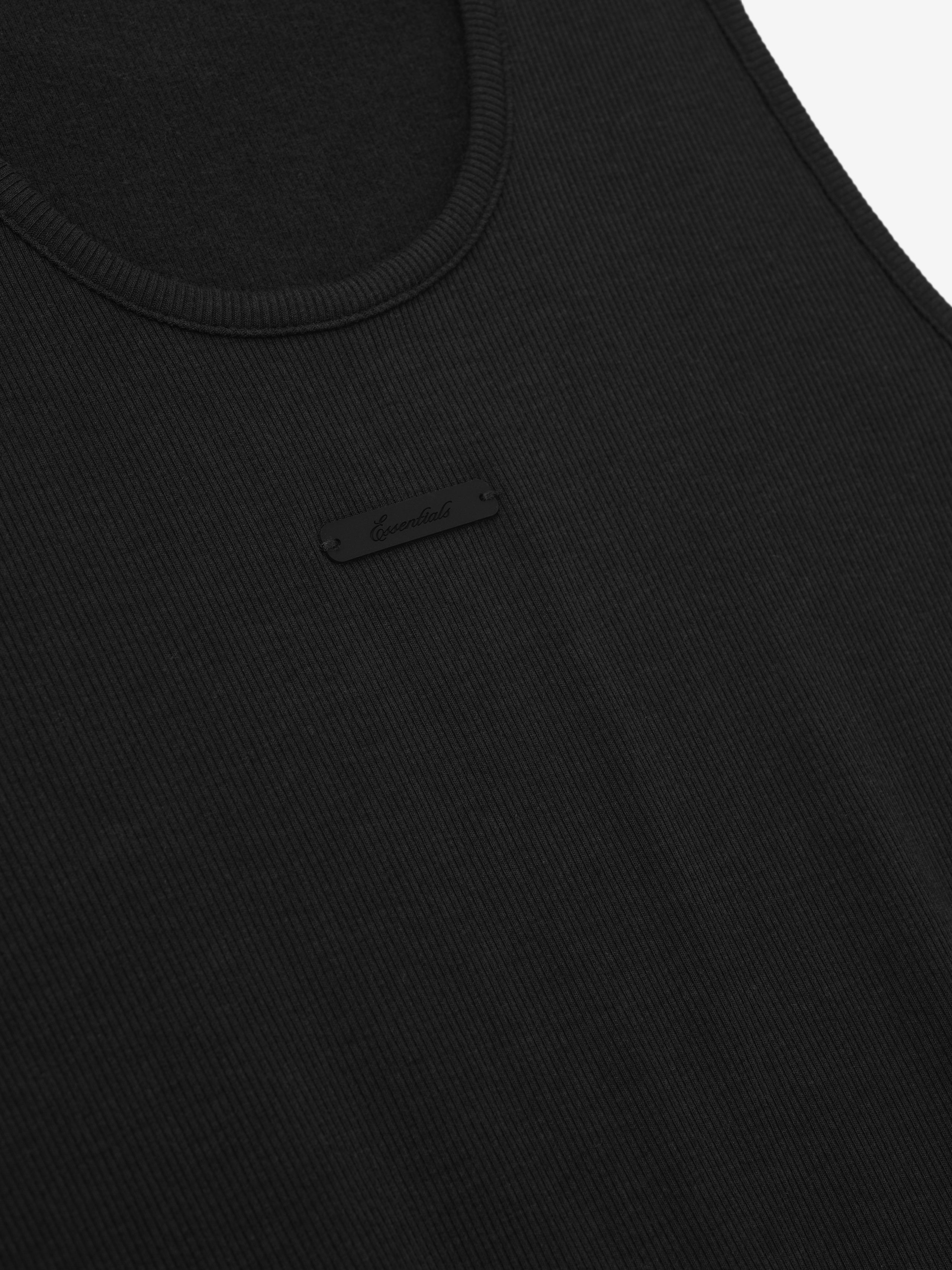 Essentials Womens Rib Knit Fitted Tank Vintage Black