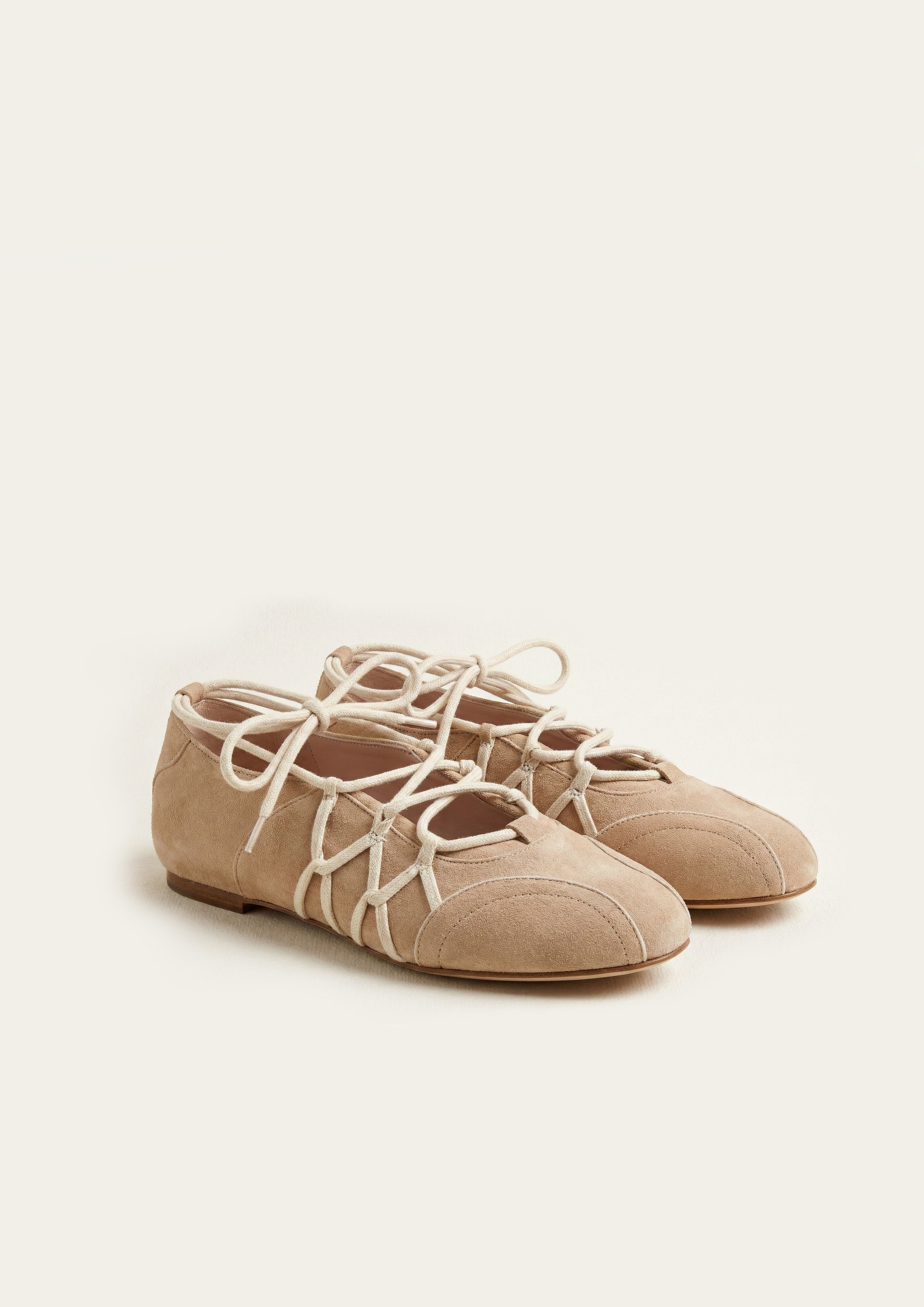 Jw Pei Iria Lace Up Ballet Flats Light Brown