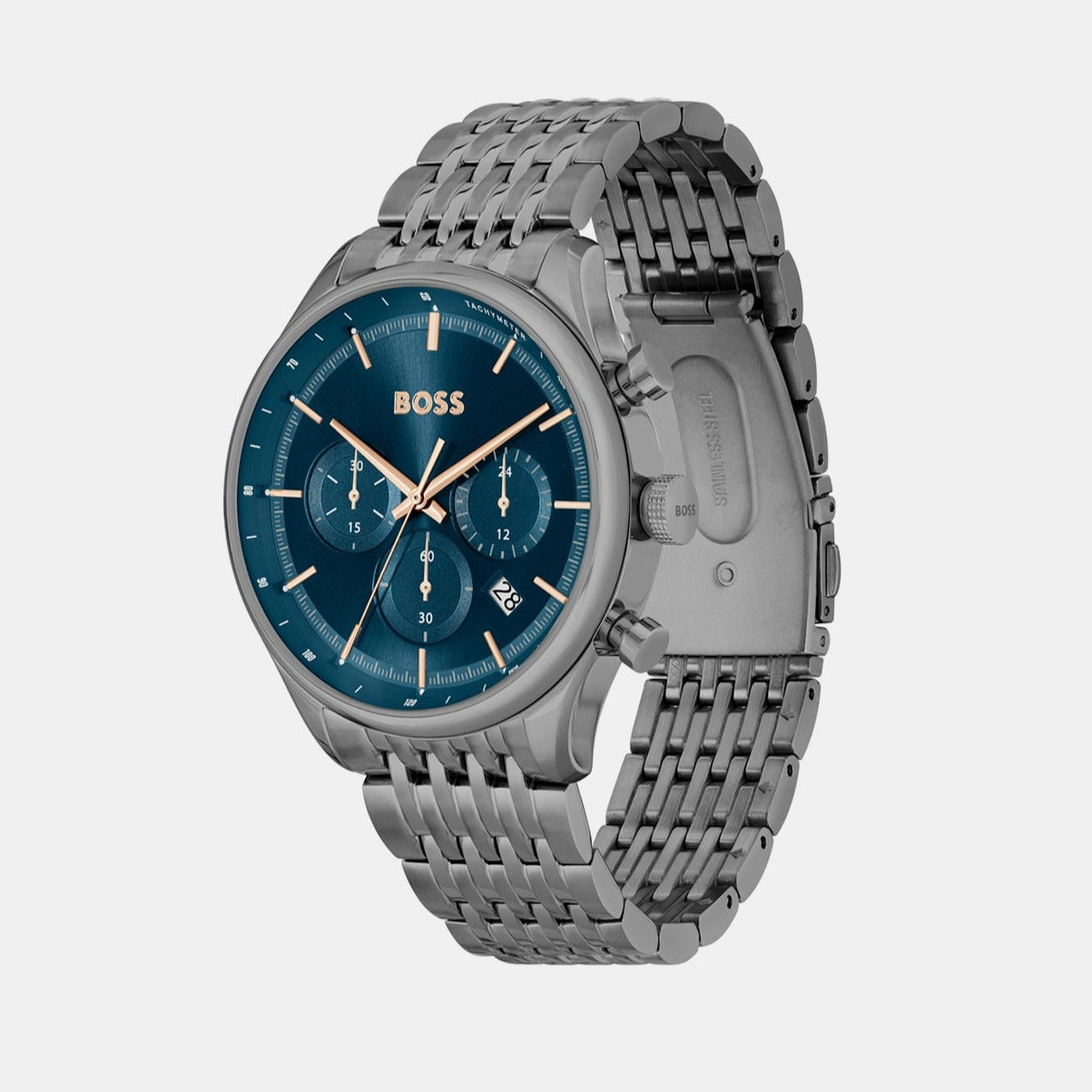 Boss Gregor Men Quartz Blue Dial Chronograph Stainless Steel Watch 1514083