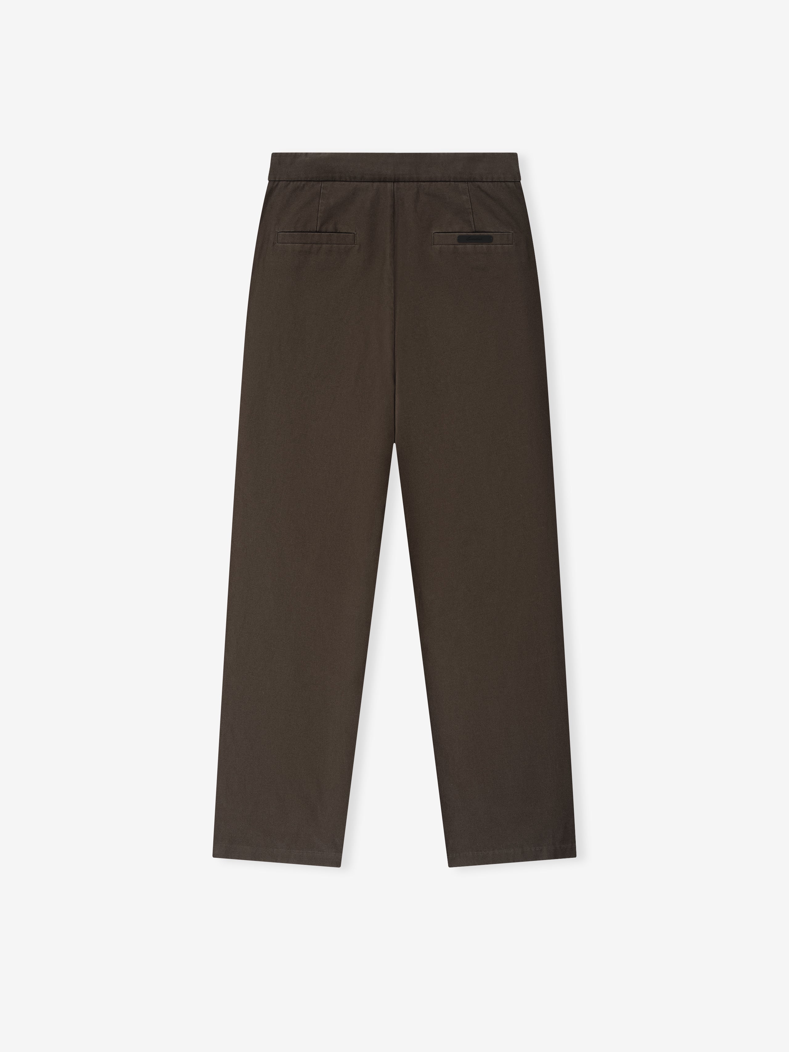 Essentials Cotton Canvas Pleat Front Pant Brown