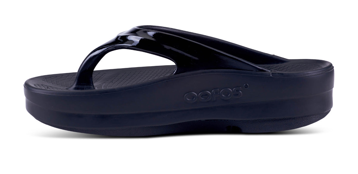 Oofos Women's Platform Sandal Black