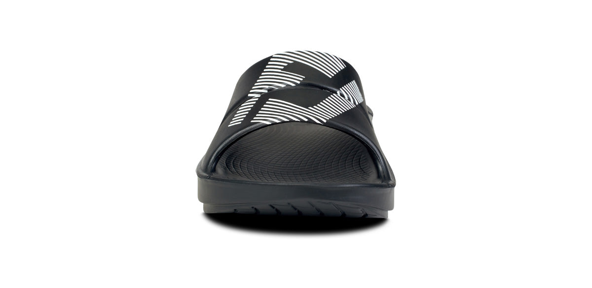 Oofos Men's Sport Slide White & Black