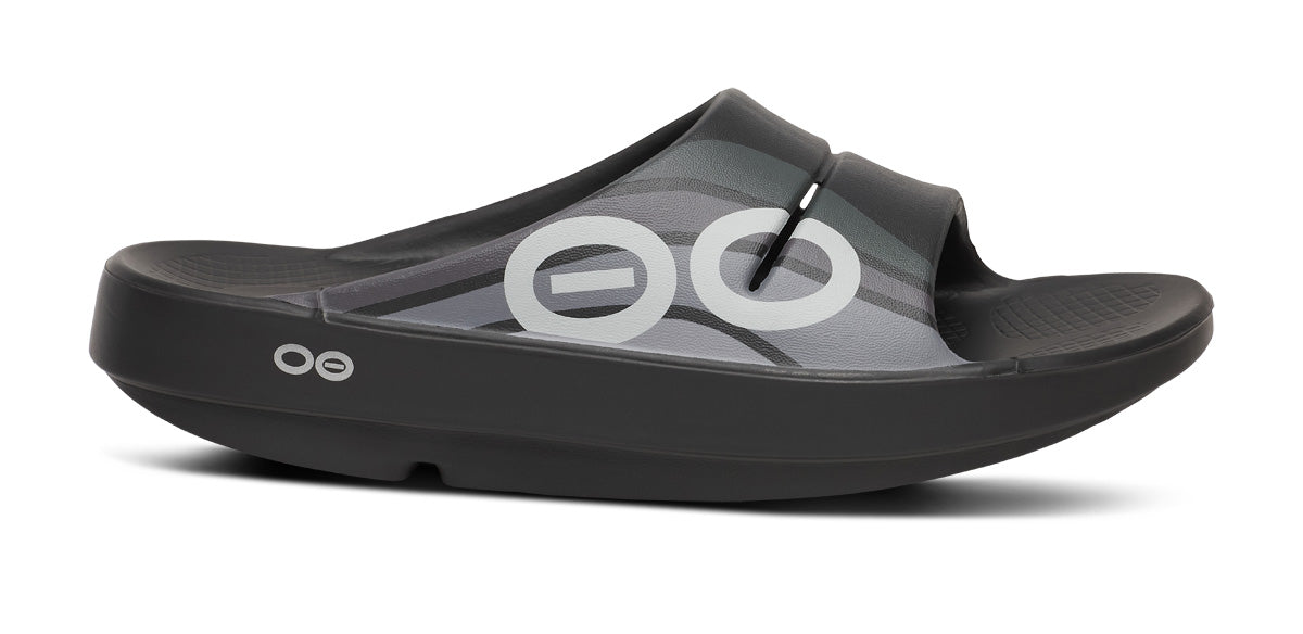 Oofos Women's Sport Slide Black Wave
