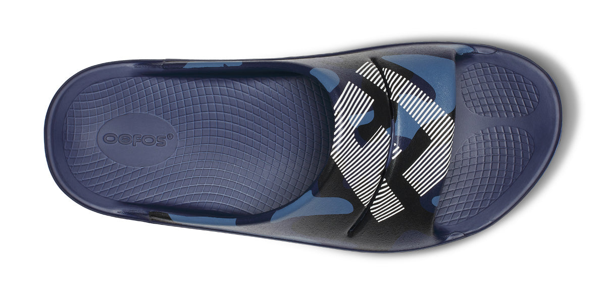 Oofos Women's Sport Slide Navy Camo