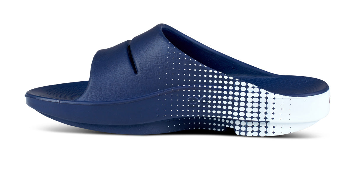 Oofos Women's Sport Slide Navy Matrix