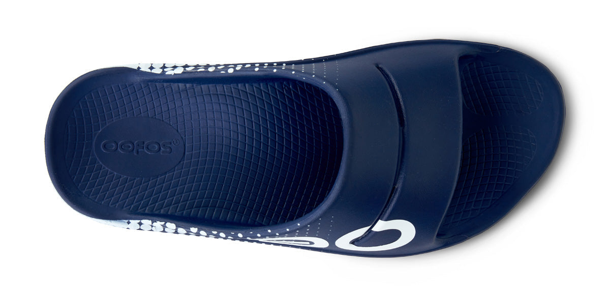Oofos Women's Sport Slide Navy Matrix