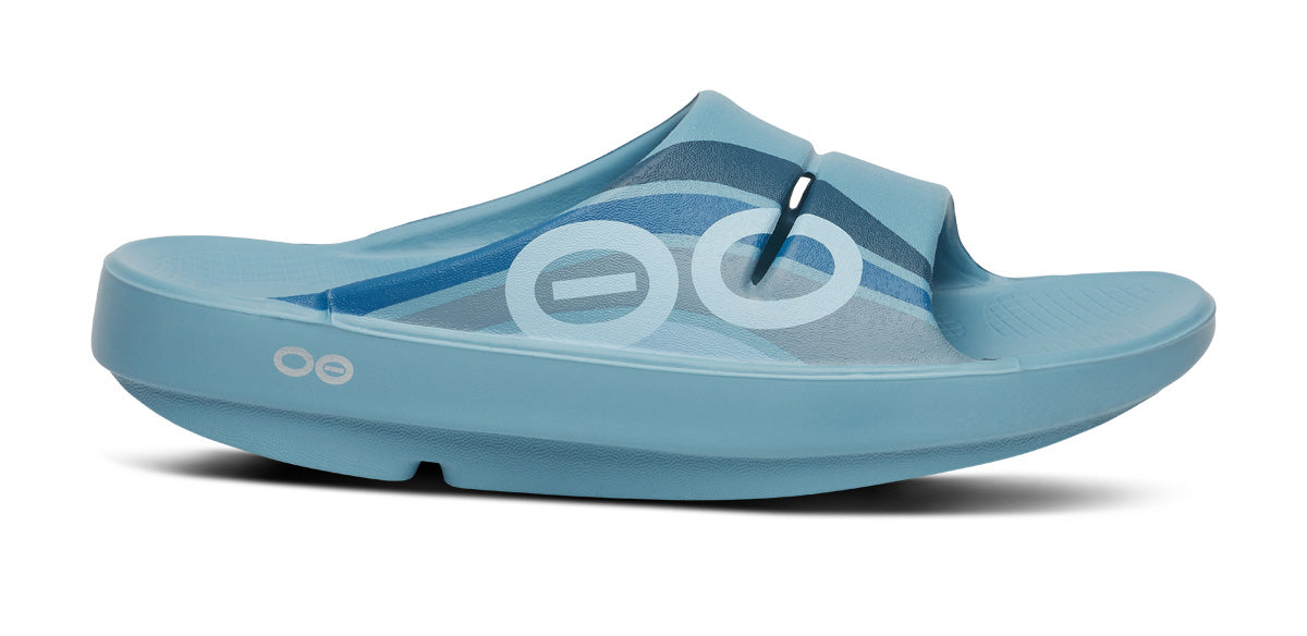 Oofos Women's Sport Slide Ocean Blue Wave