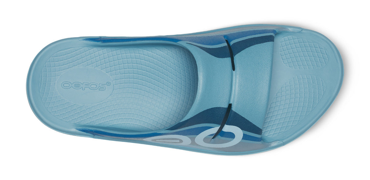Oofos Women's Sport Slide Ocean Blue Wave