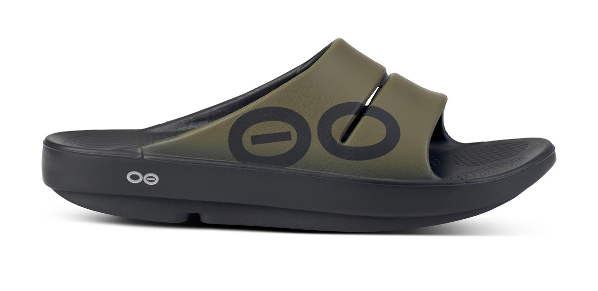 Oofos Women's Sport Slide Tactical Green