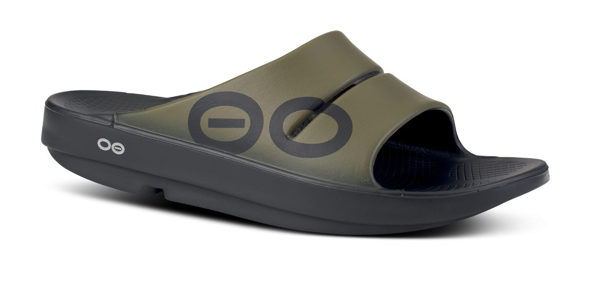 Oofos Men's Sport Slide Tactical Green
