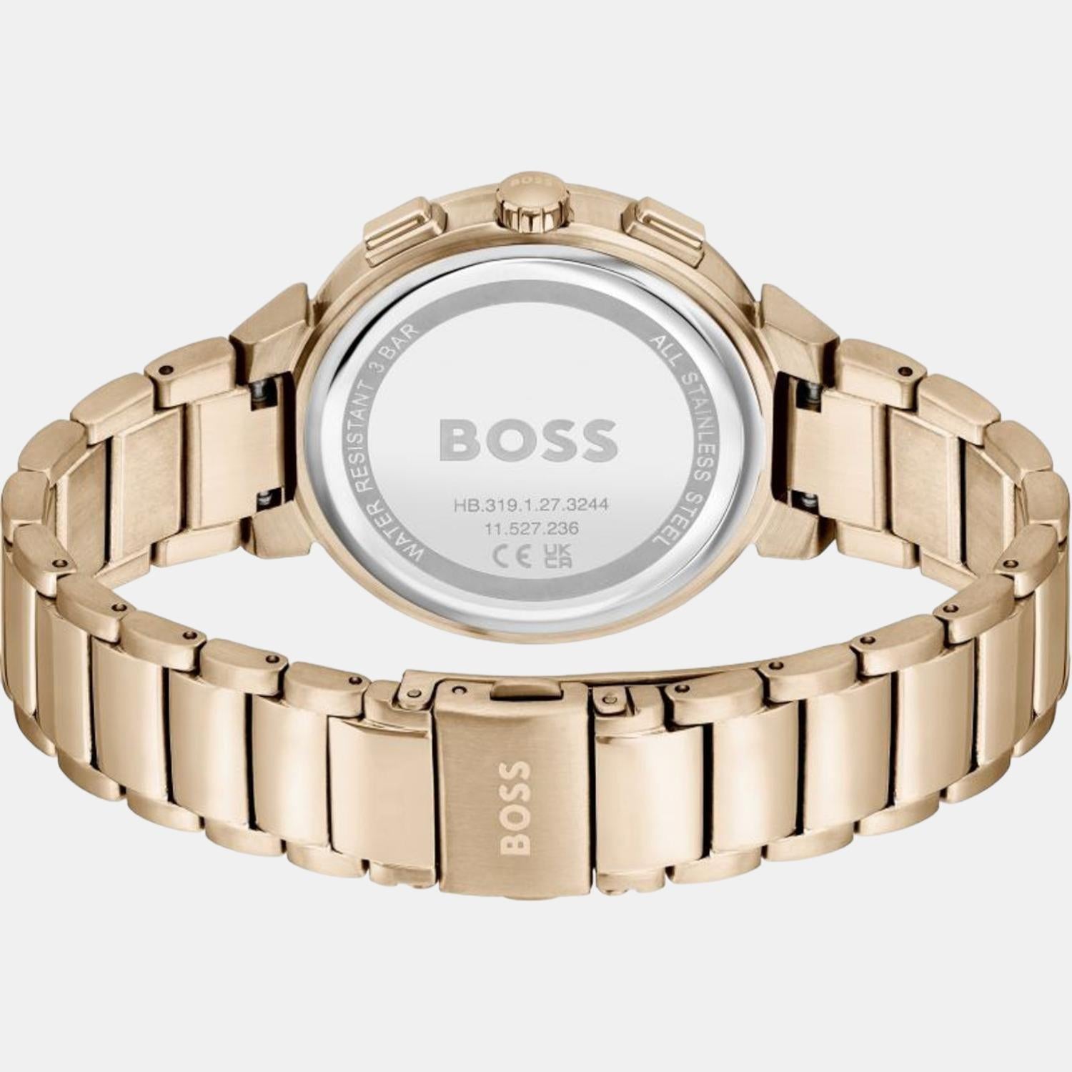 Boss One Women Quartz Pink Dial Analog Stainless Steel Watch 1502678