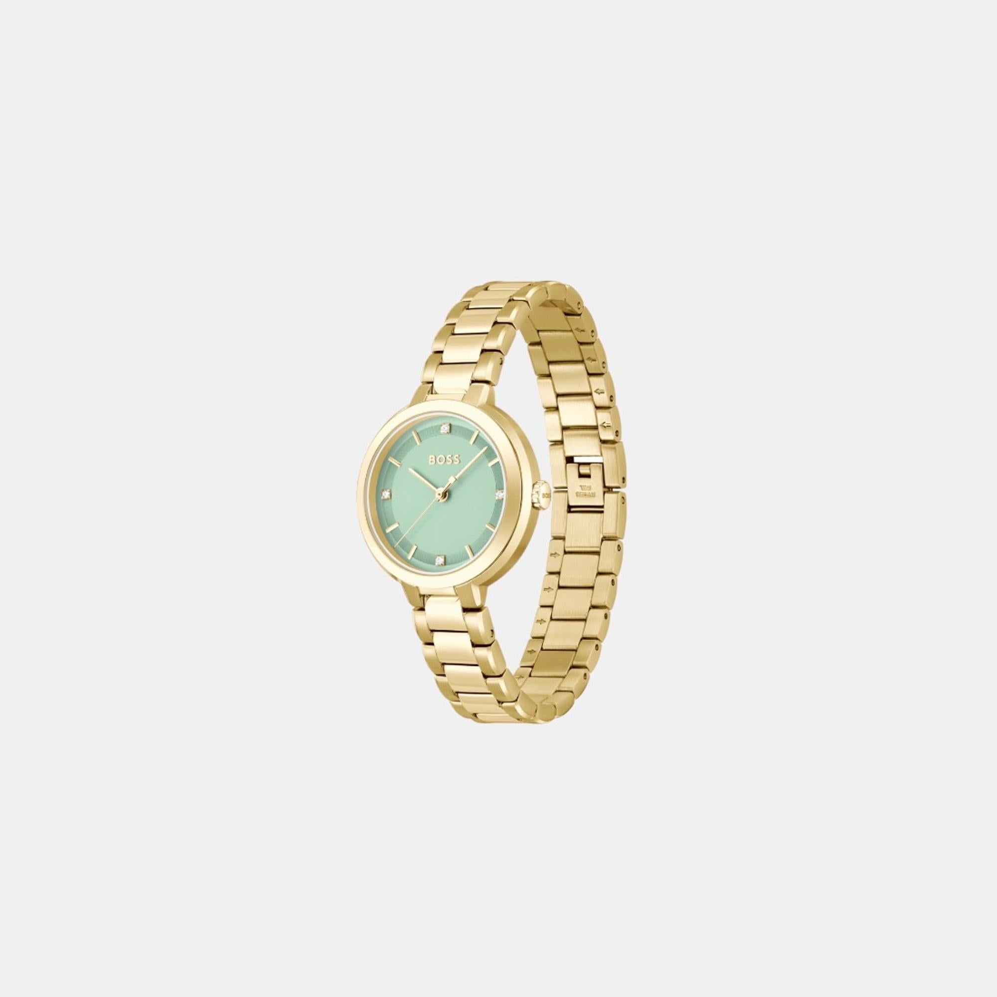 Boss Sena Women Quartz Green Dial Analog Stainless Steel Watch 1502759
