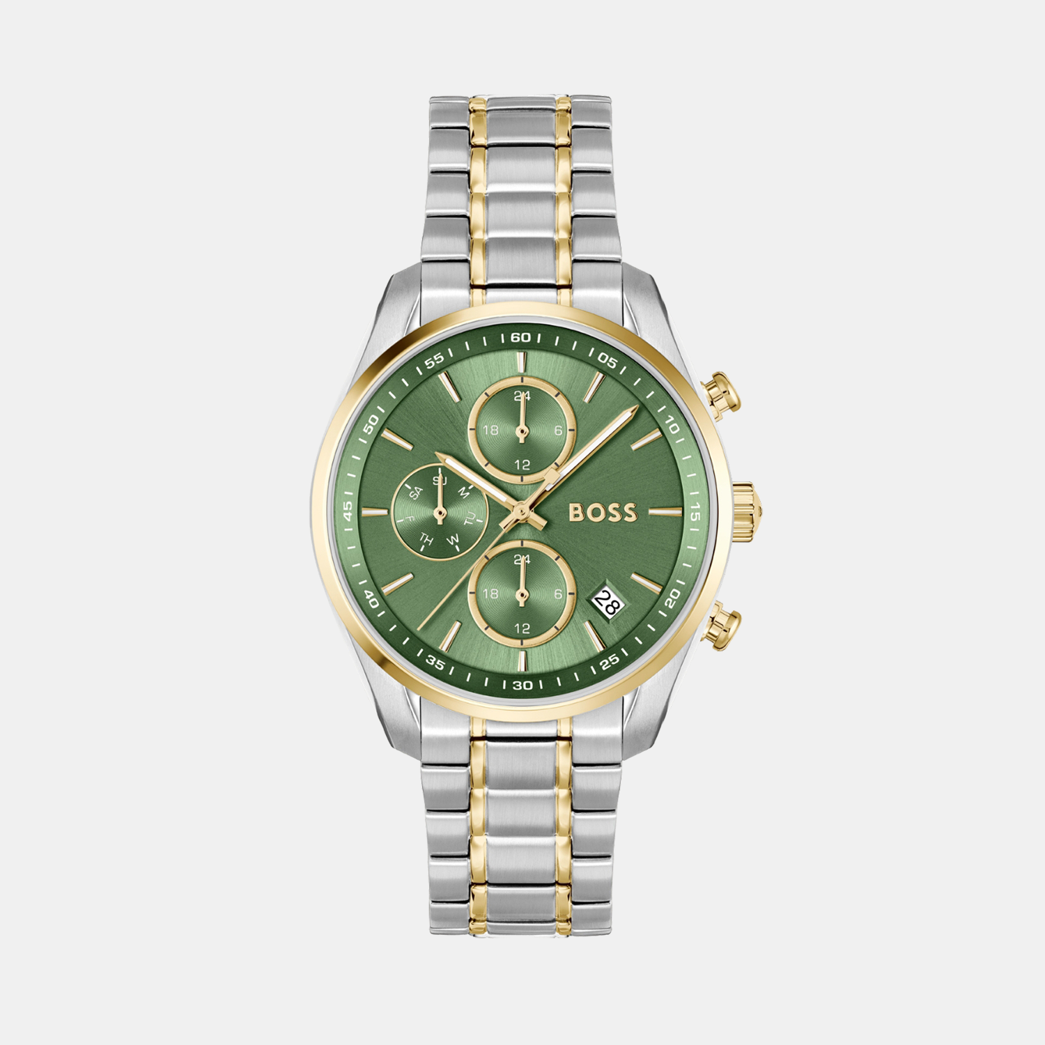 Boss Grand Tour Women Quartz Green Dial Chronograph Stainless Steel Watch 1502766