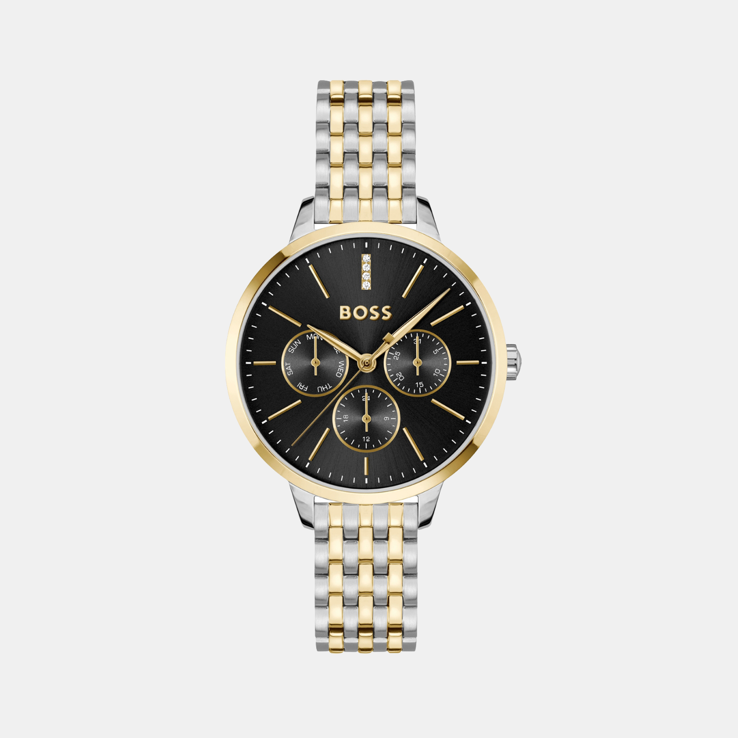 Boss Symphony Le Women Quartz Black Dial Multi-Function Stainless Steel Watch 1502783