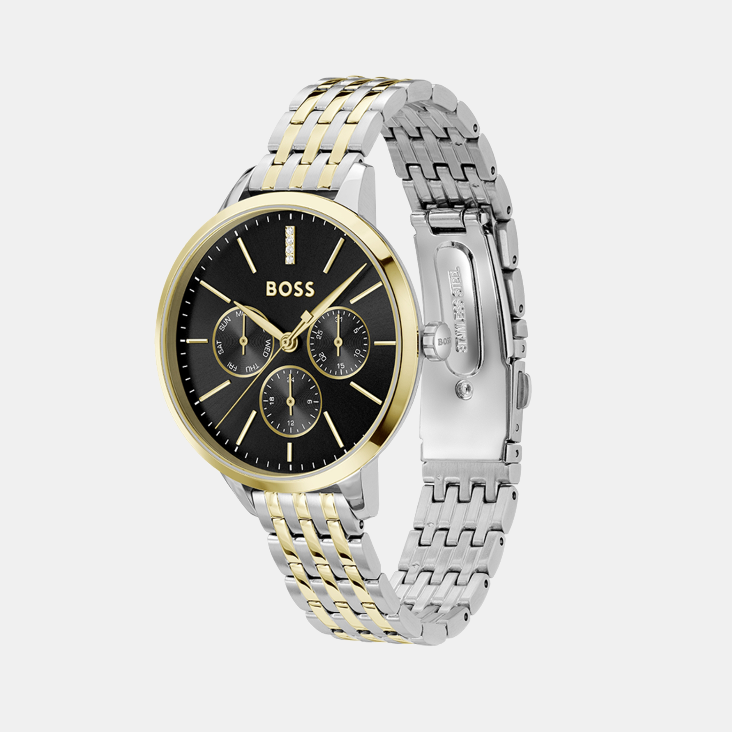 Boss Symphony Le Women Quartz Black Dial Multi-Function Stainless Steel Watch 1502783