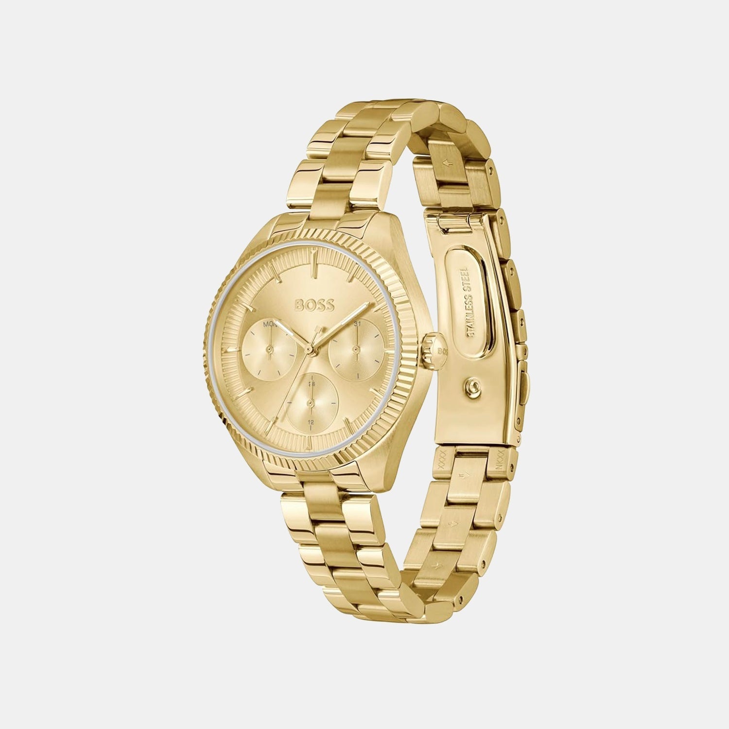 Boss Sage Sport Women Quartz Gold Dial Multi-Function Stainless Steel Watch 1502803