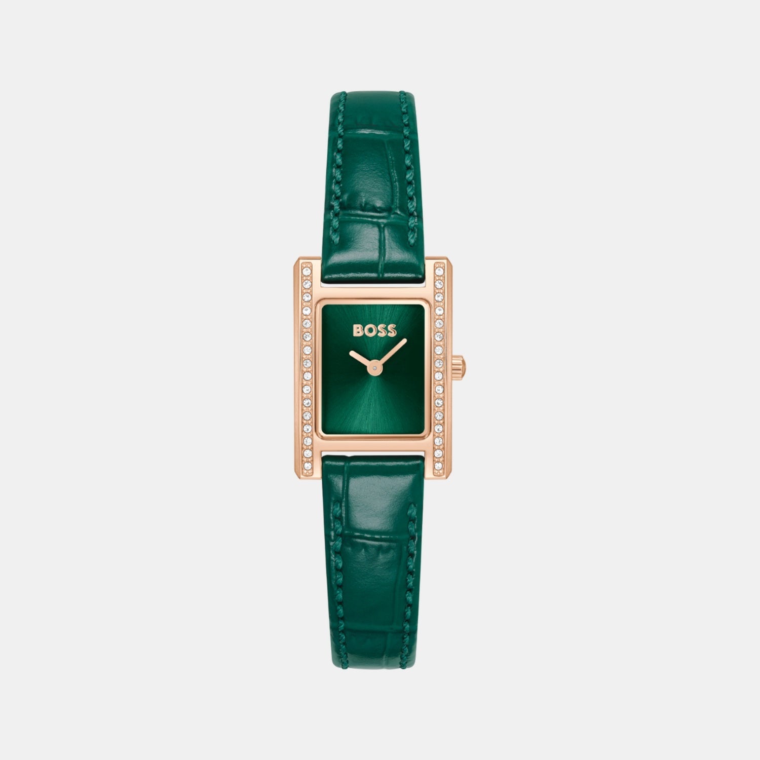 Boss Lucy Precious Women Quartz Green Dial Analog Leather Watch 1502814