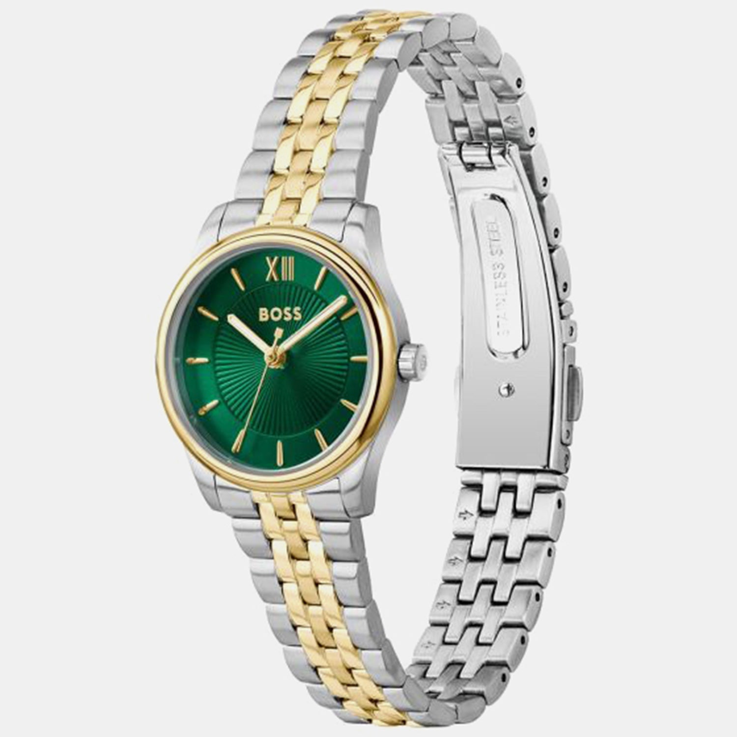Boss Graceful Mina Women Quartz Green Dial Analog Stainless Steel Watch 1502841